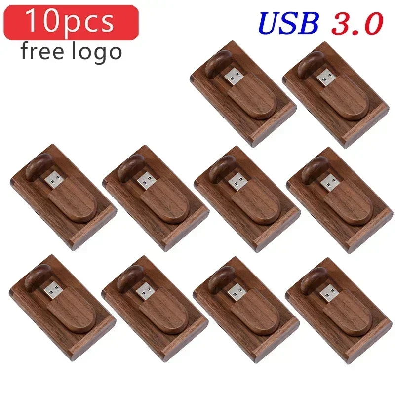 thumbnail image 1 of JASTER 10 piezas/lote (logotipo gratuito) Unidad flash USB de madera con caja Pendrive 3.0 4 GB 8 GB 16 GB 32 GB 64 GB 128 GB Memoria Stick Regalo de boda, 1 of 5