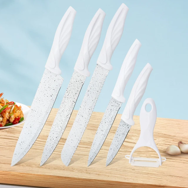 Chromatic Kitchen Knife Sets Colorful 6 PCS Sets Cooking Knife Gift Box  Knives Set Chef Slicing Bread Utility Paring Knife - AliExpress