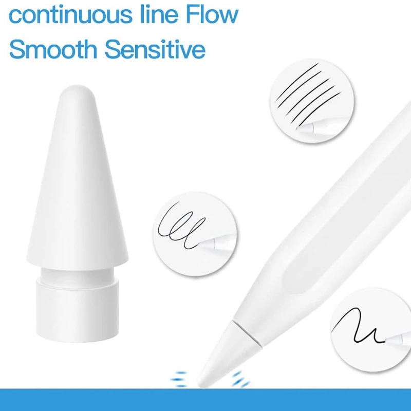 Replacement Pencil Tips for Apple Pencil 1/2 Wear-resistant Precise Control Stylus Pen Nib Cover for IPencil 1/2 IPad Spare Nibs