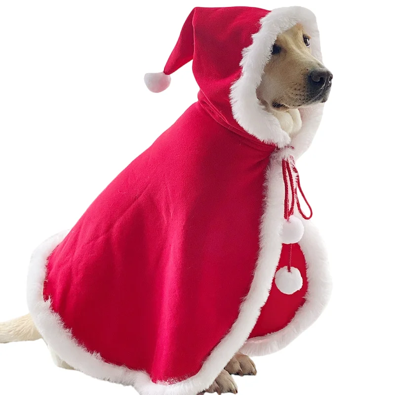 Christmas Dog Costume Winter Big Dog Trench Large Cloak Samoyed husky Labrador Golden Retriever Weimaraner Pet Costume Coat