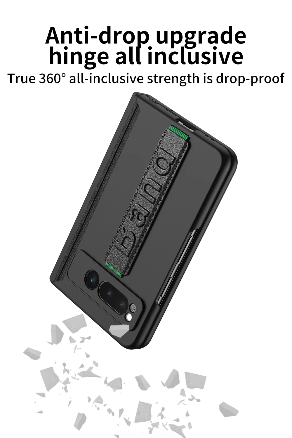 GKK Magnetic Hinge Wrist Strap Case for Google Pixel Fold 10