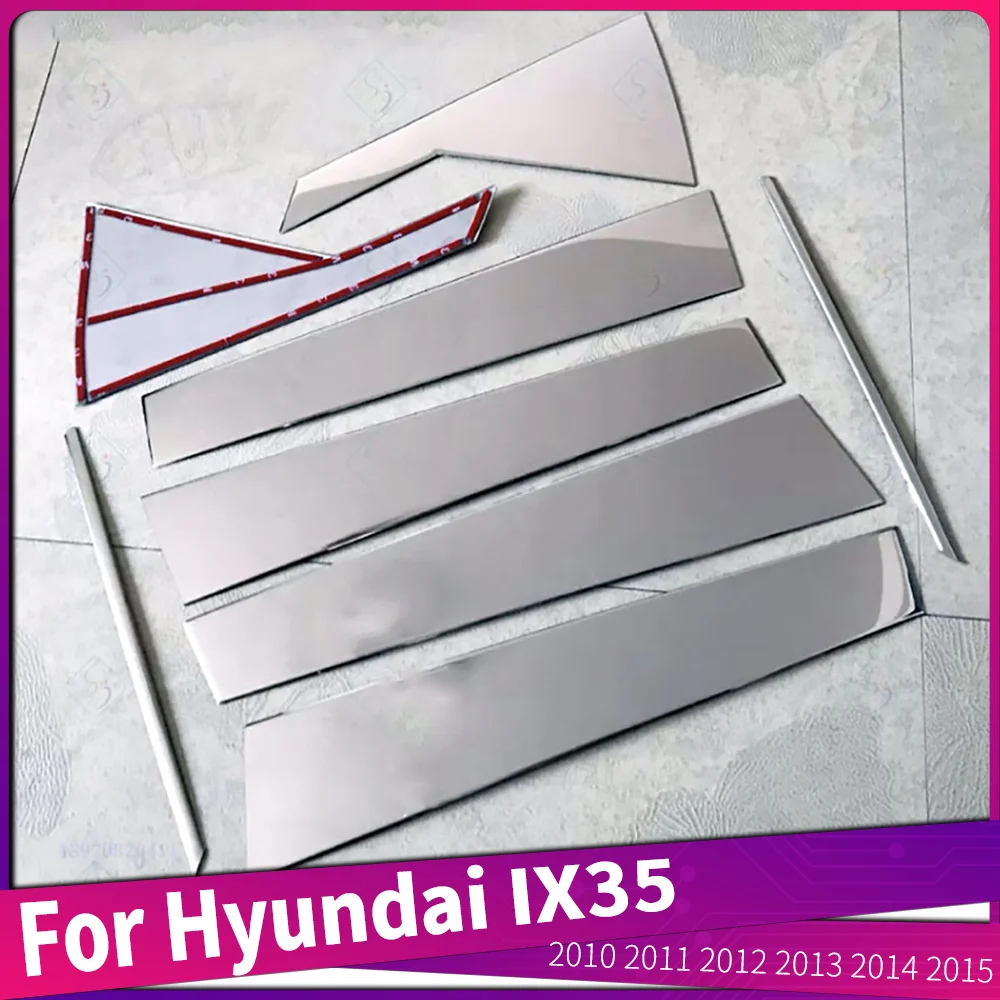 

8 шт., накладки на окна из нержавеющей стали для Hyundai IX35 2010 2011 2012 2013 2014 2015