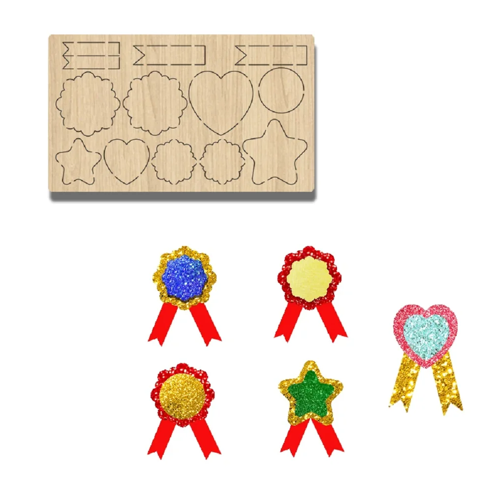 

Wood Die Cuts for Crafts Making, Badges, Scrapbooking, DIY, Handmade Crafts, Decor Supplies, Dies Template