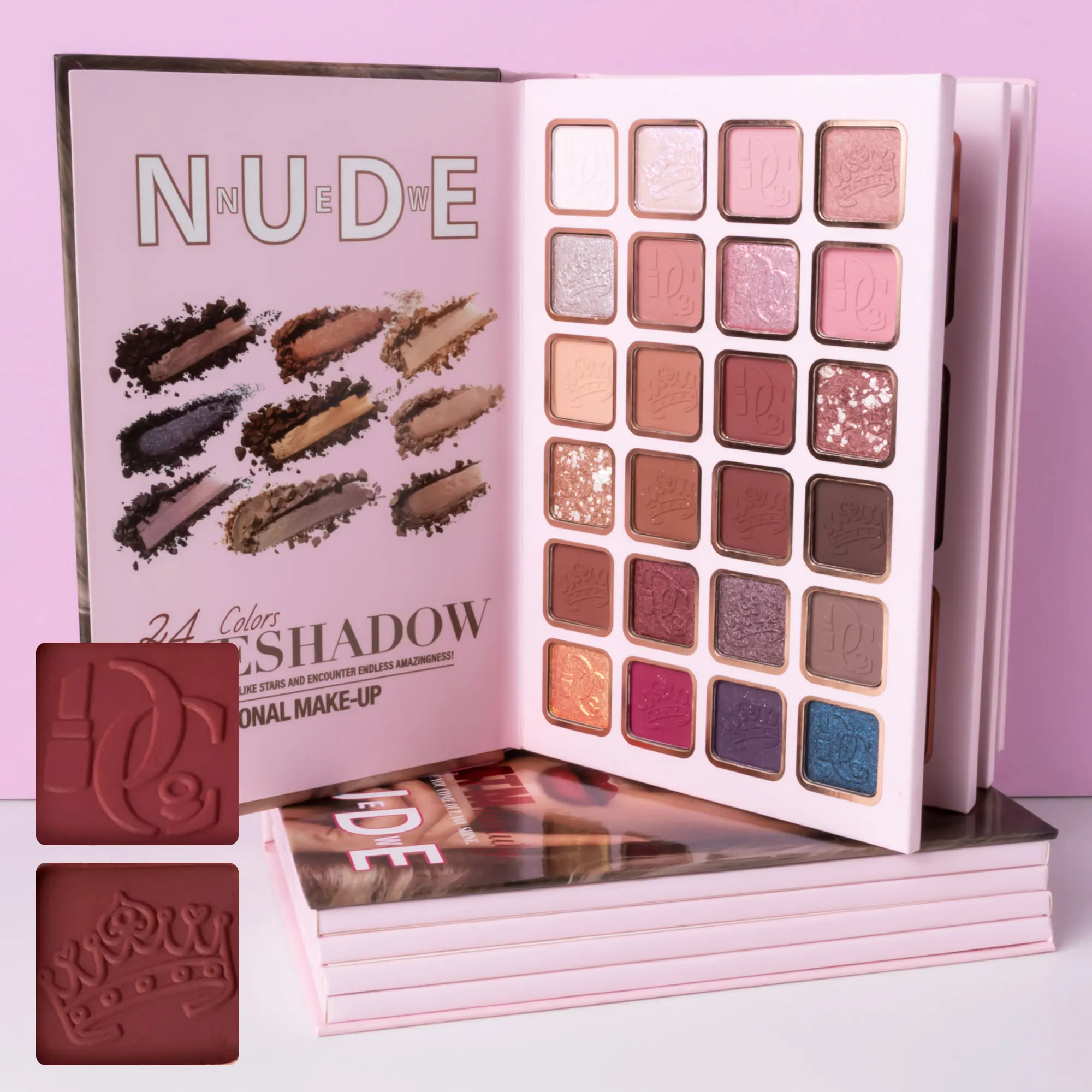 43-color makeup palette, four-layer book-style eye shadow palette, matte pearlescent blush, contour and highlight all in one 2