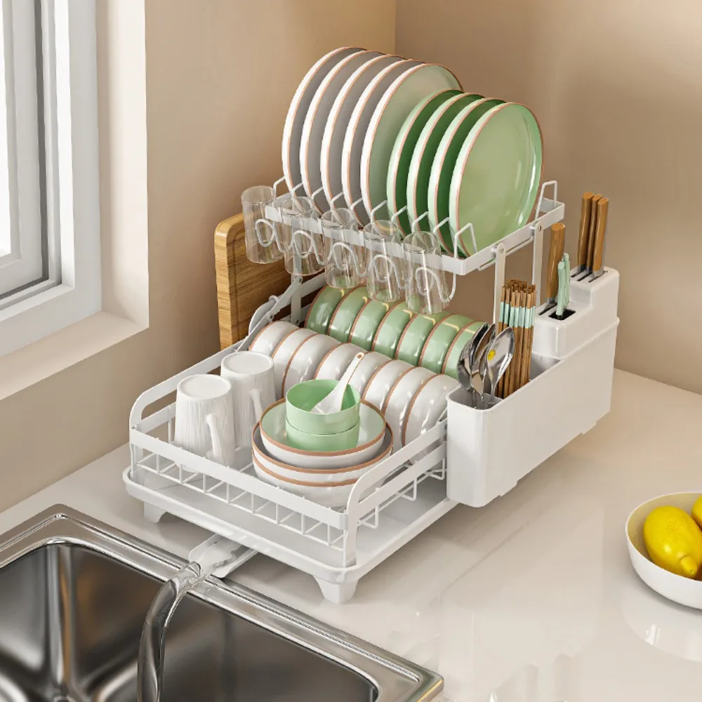 Tableware Storage Rack Home Dish Drying Rack Bowl And Chopstick Draining Shelf Knife And Fork Organizer Frame Kitchen Furniture