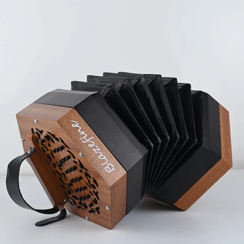 Blazefine Anglo Concertina ,Different Note On Pull And Push,Adult Primary Professional Playing Hexagon Accordion