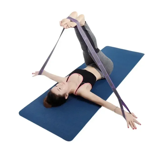 Yoga Pull Strap Belt Polyester Latex Elastic Latin Dance Stretching Band Loop Yoga Pilates Fitness Exercise Resistance Bands 3