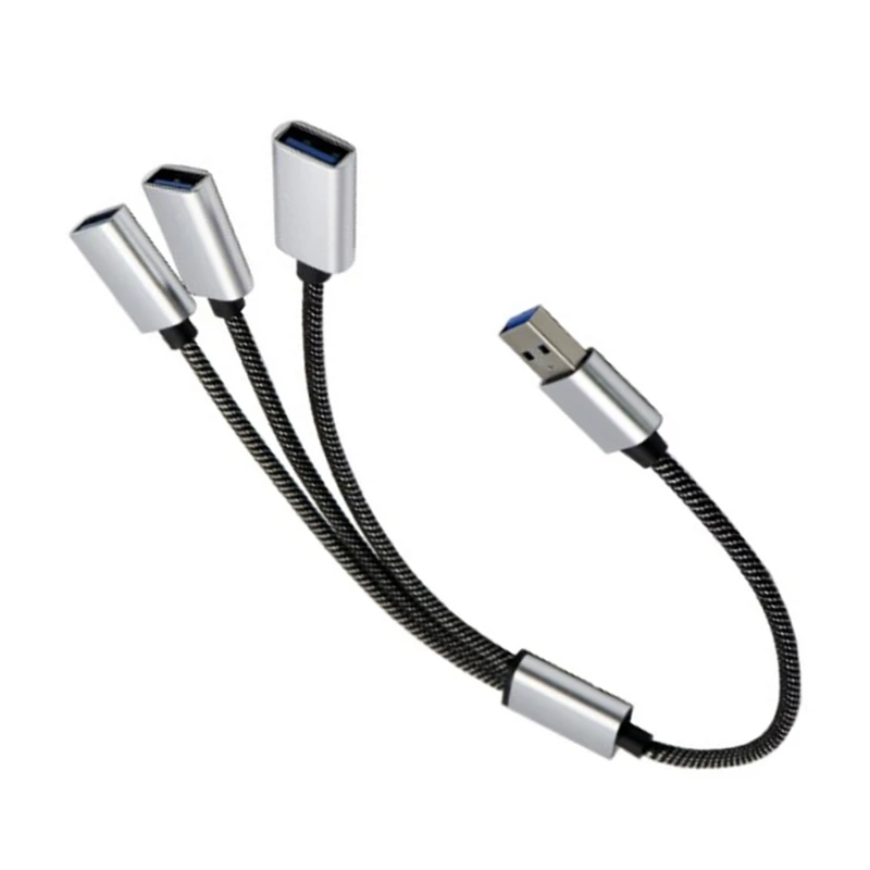 USB 분배기 케이블, USB 남성 3/2 USB 2.0 여성 연장 코드, USB 포트 허브 데이터 및 충전기 전원 분할 어댑터
