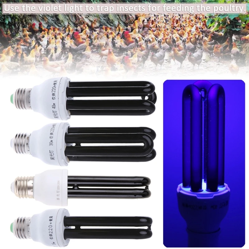 220V 20W E27 UV Light Mosquito Killer Lamp Blacklight UV Replacement Bulb for Mosquito & Flying Insect Trap