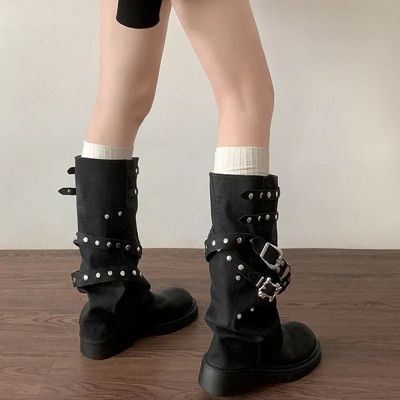 club exx 厚底 パンク 金属リベット ハイブーツ Amazon.com: ZKXYFFS Women's Punk Goth Platform Boots with