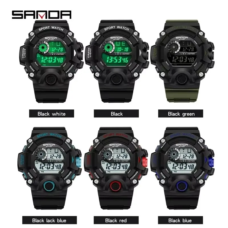 SANDA 326 Electronic Watches for Men Luminous Alarm Clock