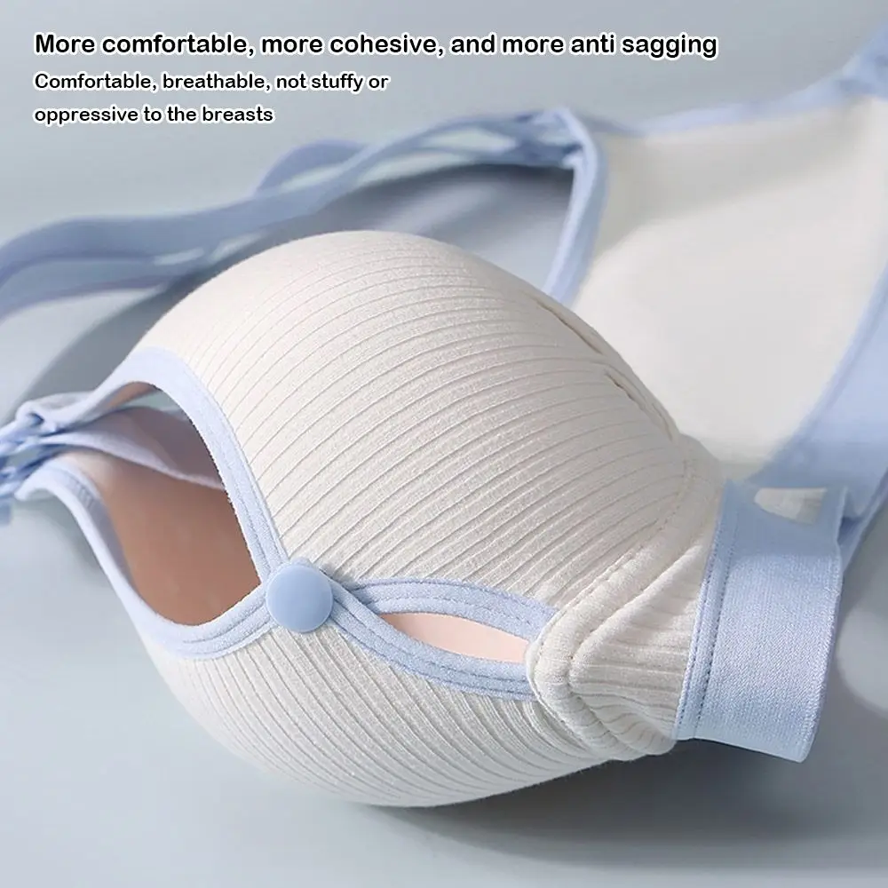 Double Buckle Nursing Bra Anti-sagging Breathable Pregnancy Bralette Pure Cotton Comfortable Nursing Bralette for Breastfeeding 5