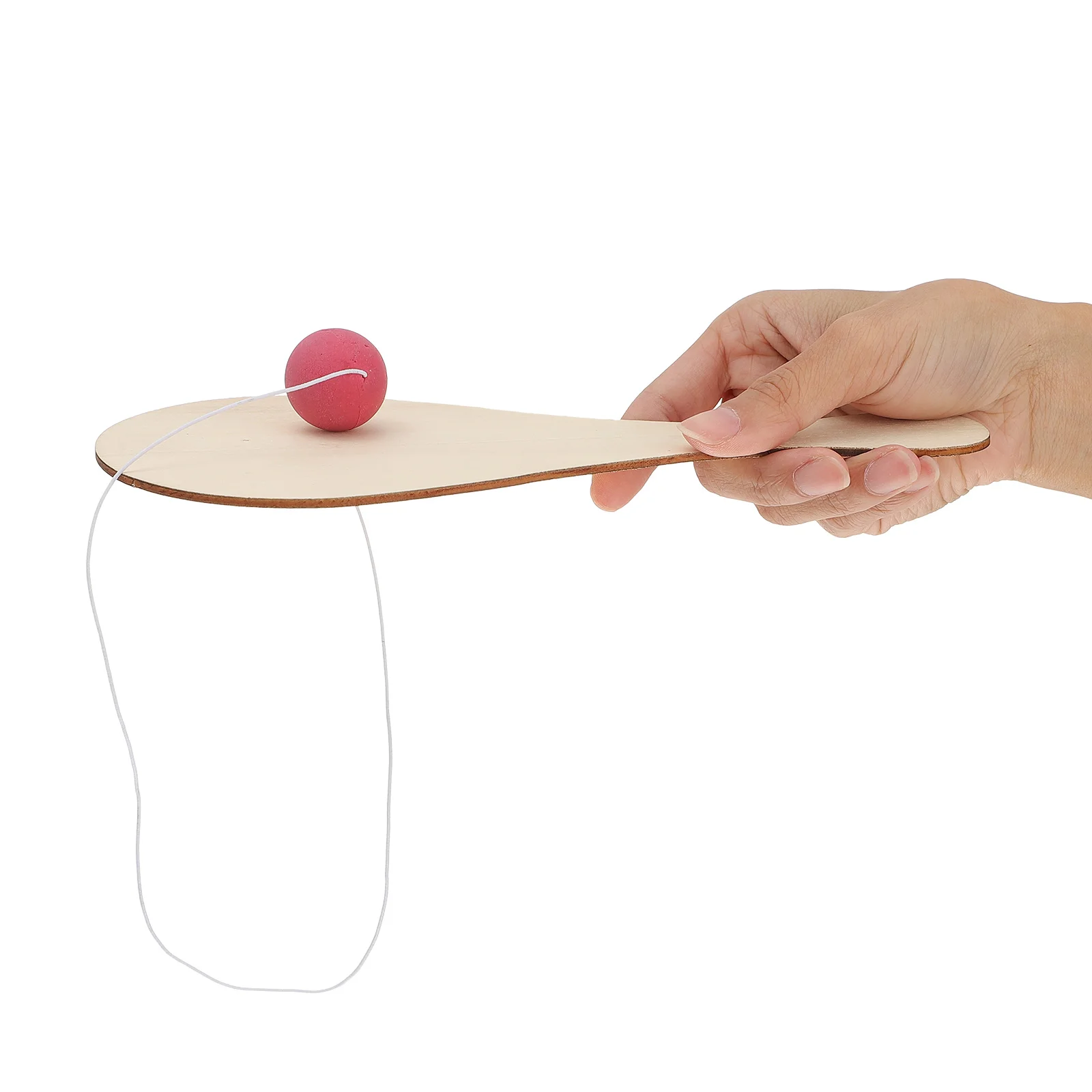 6 Pcs Elasticity White Billet Wooden Racket Child Kids Toys Paddle Balls Party Favor Painting DIY 3