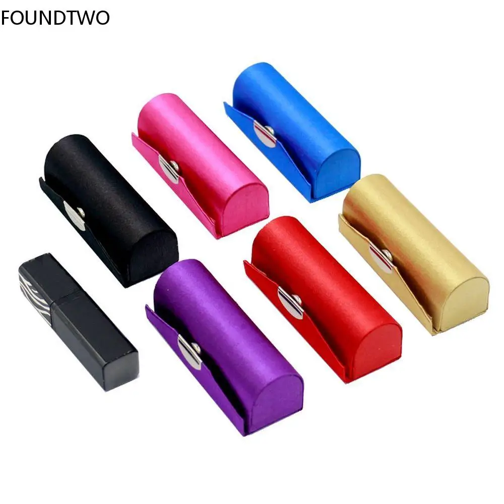Elegant Lipstick Case with Mirror - Women's Cosmetic and Jewelry Organizer Box