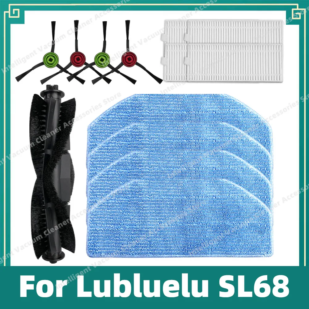 Kit Ricambi Per Aspirapolvere Robot Lubluelu SG60 SL60D – 14 Pezzi: 2 Spazzole, 6 Filtri HEPA, 6 Spazzole Laterali