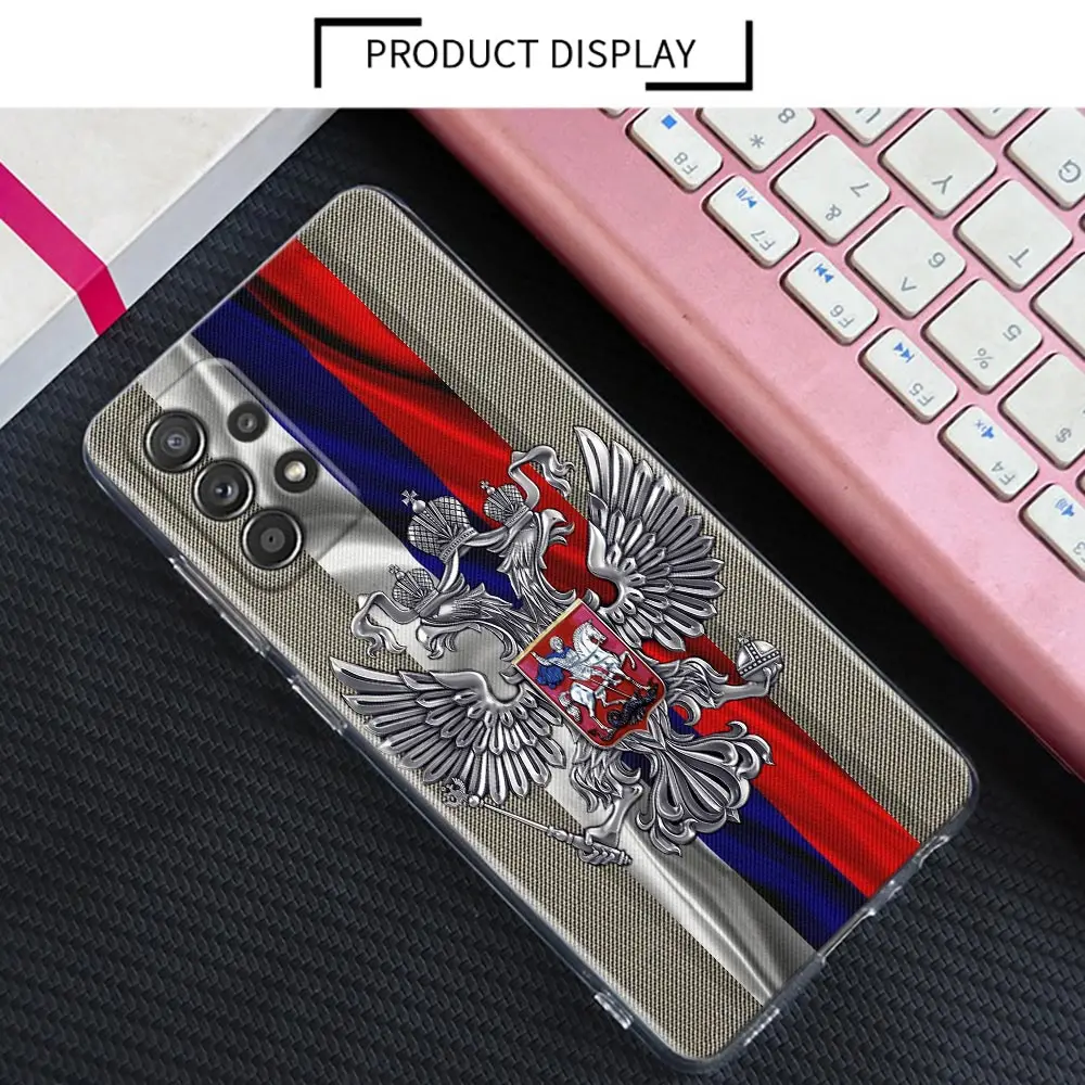 Russia Flags Vintage USSR CCCP Flag Clear Case For Samsung Galaxy A52 5G A53 A72 A54 A73 A51 A33 A32 A13 A22 A23 Soft Back Cover