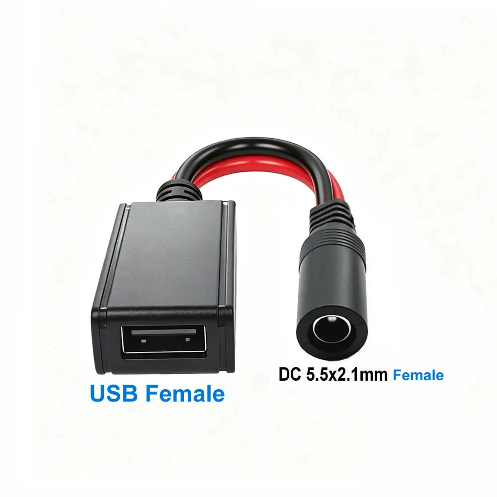 QC3.0 QC2.0 DC-DC 전력 변환기 벅 고속 충전 케이블, XT60/2핀 무납땜 터미널 DC12V-24V - USB 5V 스텝다운 케이블