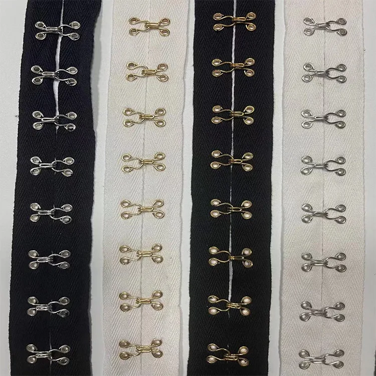 Superior 1-5yards/lot 4cm wide Eyes Hook Webbing Buckle Clips Garment Accessories DIY Handmade Material Trims Decoration X1043