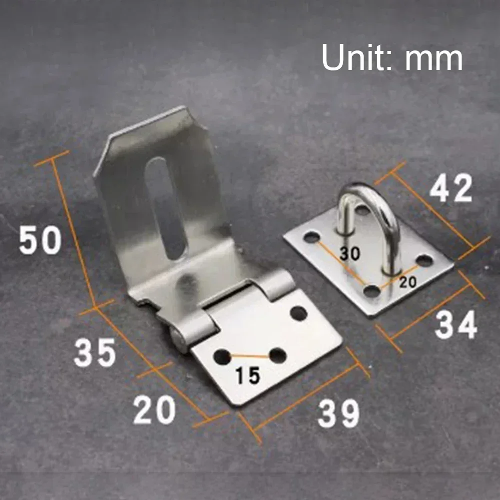 90 Degree Door Clasp Lock Stainless Steel Padlock Hasp Right Angle Shed Gate Latch Home Drawer padlock Bolt Door Buckle Screws