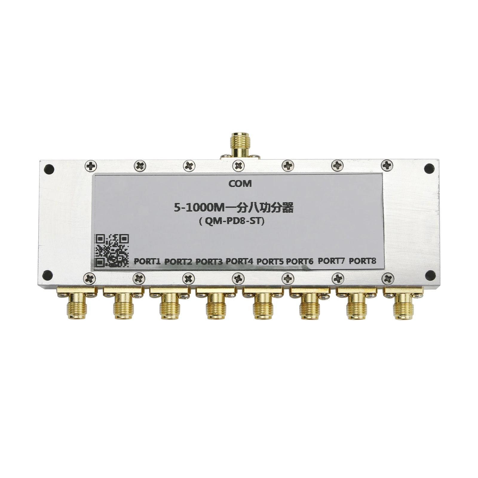 

QM-PD8-ST 5-1000M Power Divider VHF UHF One-To-Eight Power Splitter Power Combiner with S--MA Connectors
