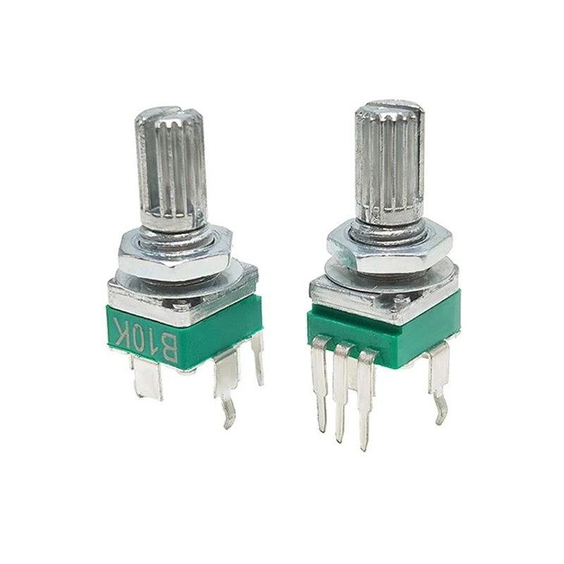 20PCS RK097 Potentiometer Adjustable Resistor Multiturn Potentiometer Others Vertical Single Link B2K 5K 10K 20K 50K 100K 500K 1M Ohm 15mm Gearless 3Pin Electronic Components Potentiometer Kit