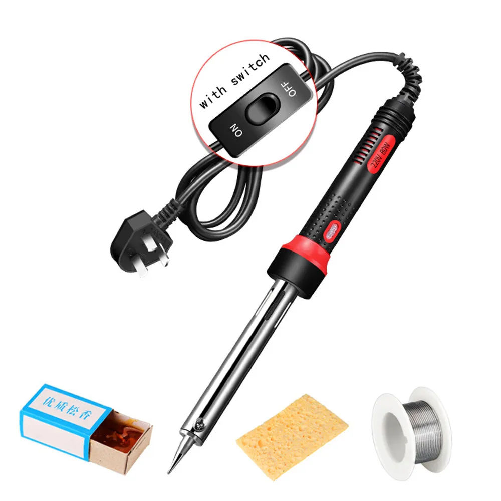 220V 전기 납땜 인두 고전력 80W 100W 150W 200W 300W 외부 가열 전기 용접 펜 유형 표시 등