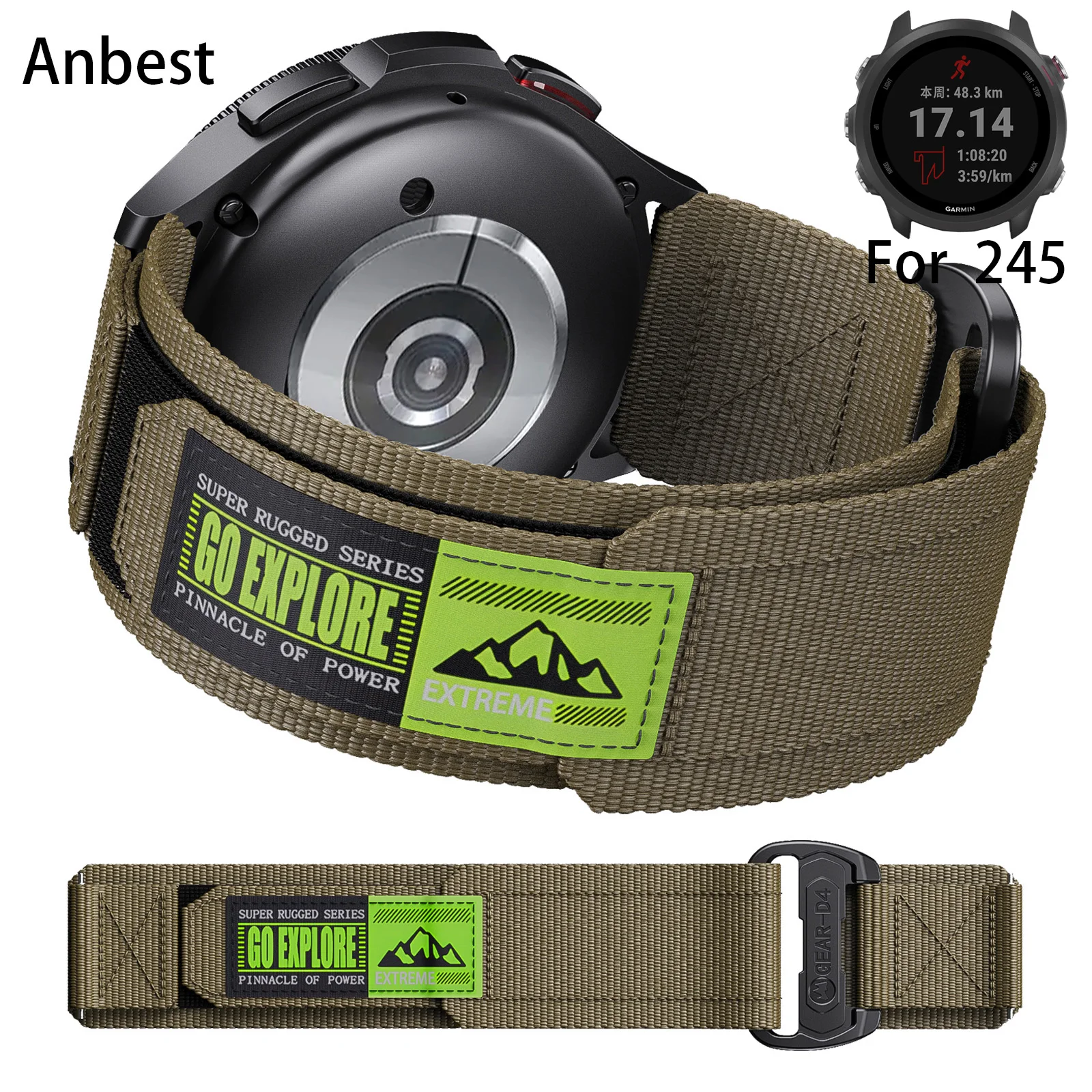 Nylon Sport Watch Strap - Versatile 20mm/22mm Band