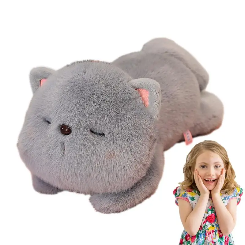 

Мягкая пушистая и мягкая кошка, набивные животные для детей, котенок, кошка, игрушки для девочек с лежачим пухом, форма кошки, набивное животное