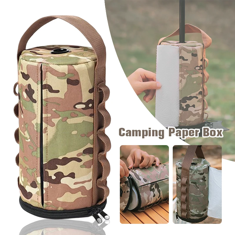 

Portable Camping Tissue Case Kitchen Paper Storage Bag Hangable Holder Middle Perforated Paper Towel Drawer Outdoor Equipment