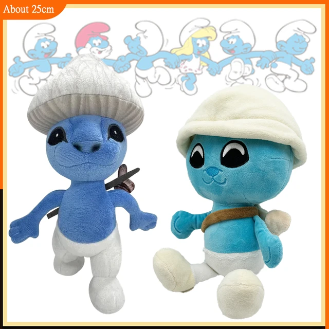 Peluche de chat Schtroumpf Anime, animaux en peluche, peluche bleue, jouets  de chambre plus lents, maison, canapé, coussin, poupées, 25cm - AliExpress