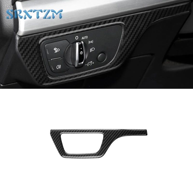 

For Audi Q5 2018-2022 LHD Real Carbon Fiber Headlight Switch Panel Trim Cover Car Interiors Accessories Decoration Sticker