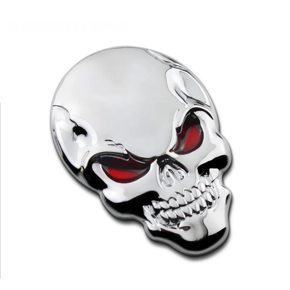 

Demon Skull Metal Sticker Bat Auto logo Badge Emblem Decal (Silver)