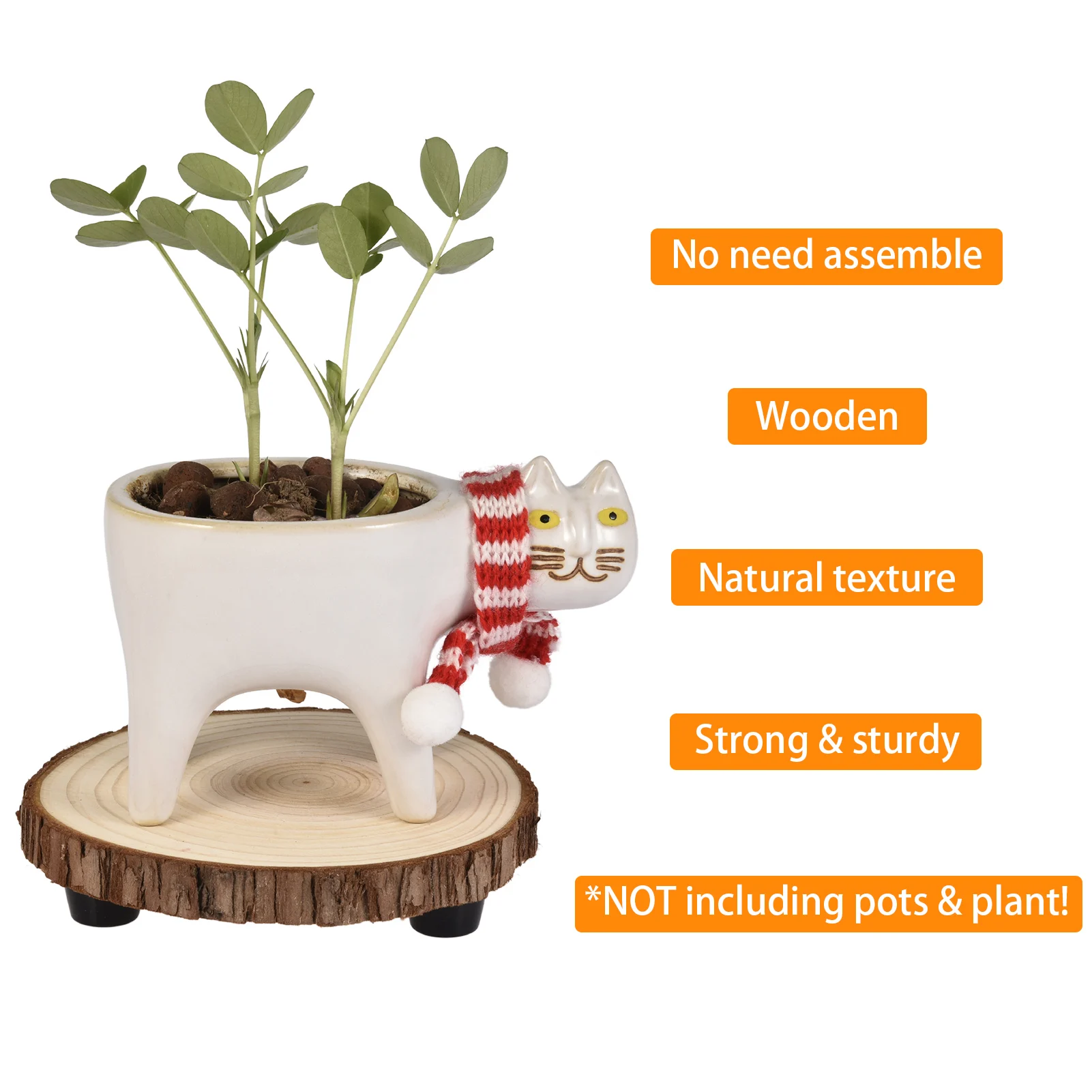 Wooden Planter Stand Kitchen Bathroom Countertop Tray Set Of 3 With S M L Size Space-saving Bathroom Shower Organizer For Plant