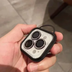 Glitter Diamond Camera Lens Protector - Premium Back Cover Lens Ring Glass - 15 or 15Plus(2pcs (Black)