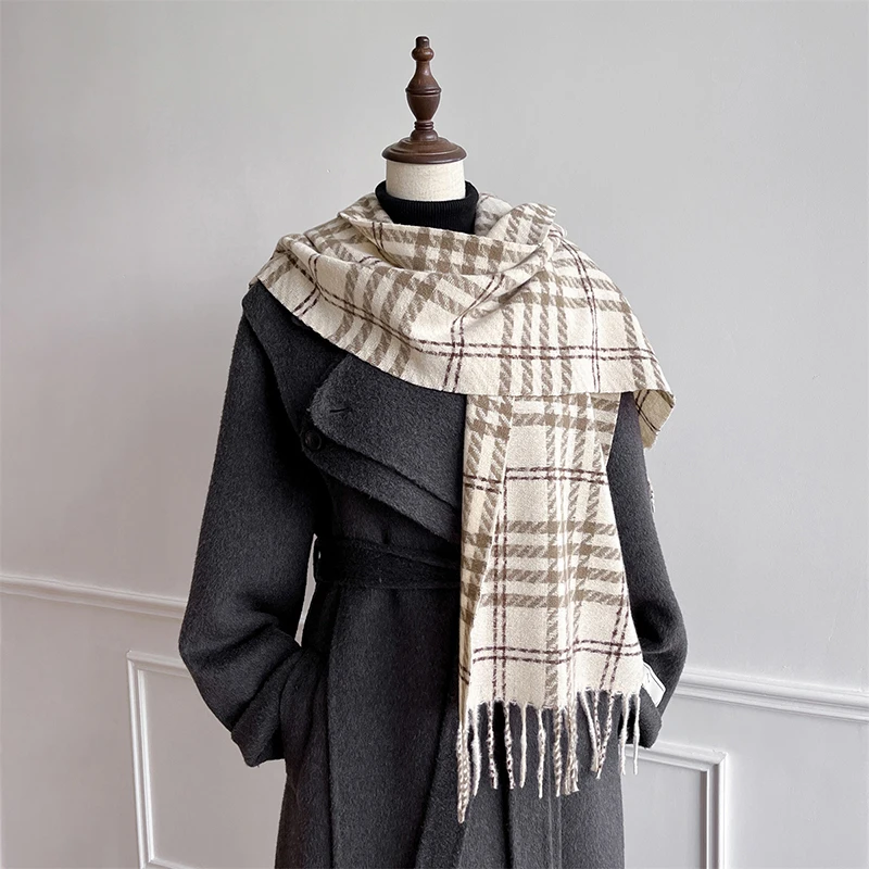 Kaschmir Warmer Schal für Frauen Luxusmarke Design Winter Männer Schal Wrap 2025, Plaid Weibliche Quaste Decken Poncho Echarpe Stola – Detail 15