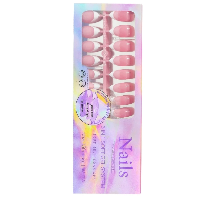 Punte Per Unghie In Gel Morbido Press On Nails Punte 3 In 1 X-Coat Unghie Finte Precolorate Drop Shipping
