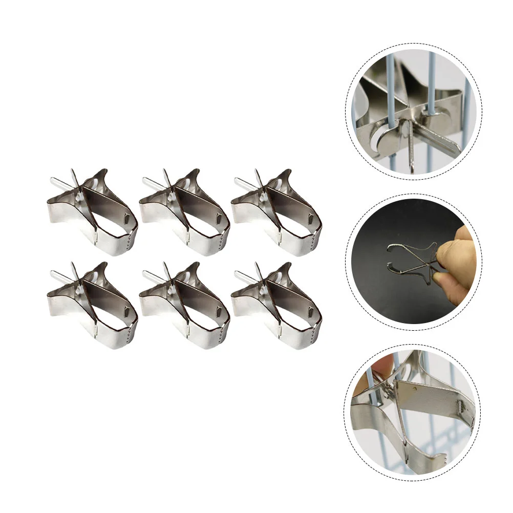

6 Pcs Vegetable Tongs Fruit Clip Fruits Birdcages Stainless Steel Parrot Supply