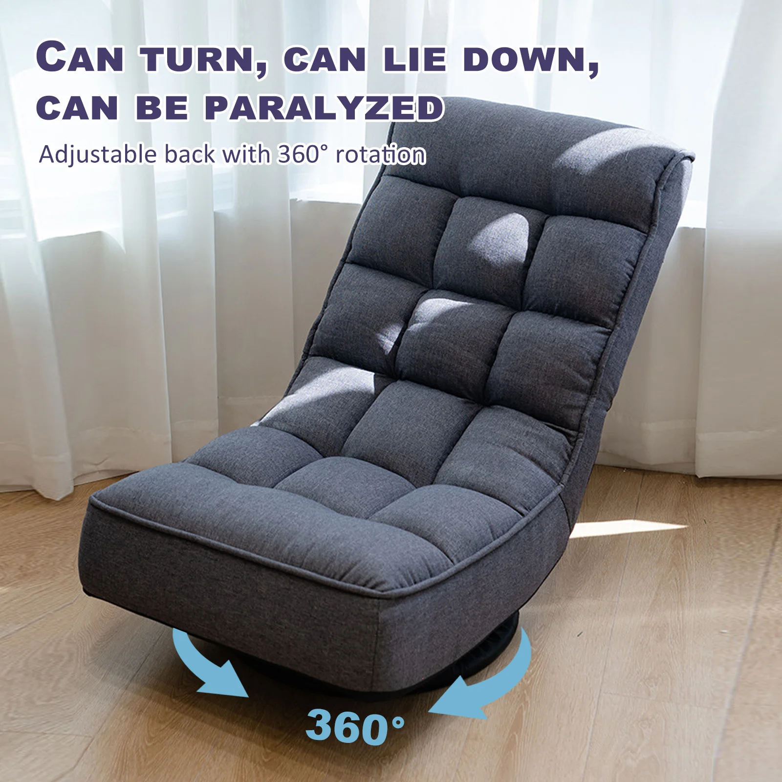 Recliner Chair,Comfy Swivel Chair for Living Room,Adjustable Foam Floor Chair