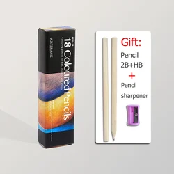 Vibrant Wooden Colored Pencils Set - Artistic Drawing and Writing Supplies (18 Colors)