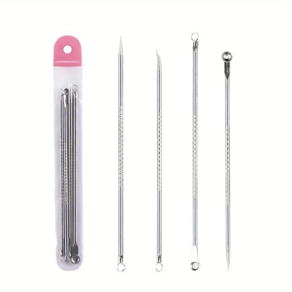 Blackhead Acne Pimple Blemish Extractor Remover Kit Stainless Steel Needles Remove Tools Face Skin Care Pore Cleaner 4pcs/bag blackhead remover acne remover facial pore cleanser