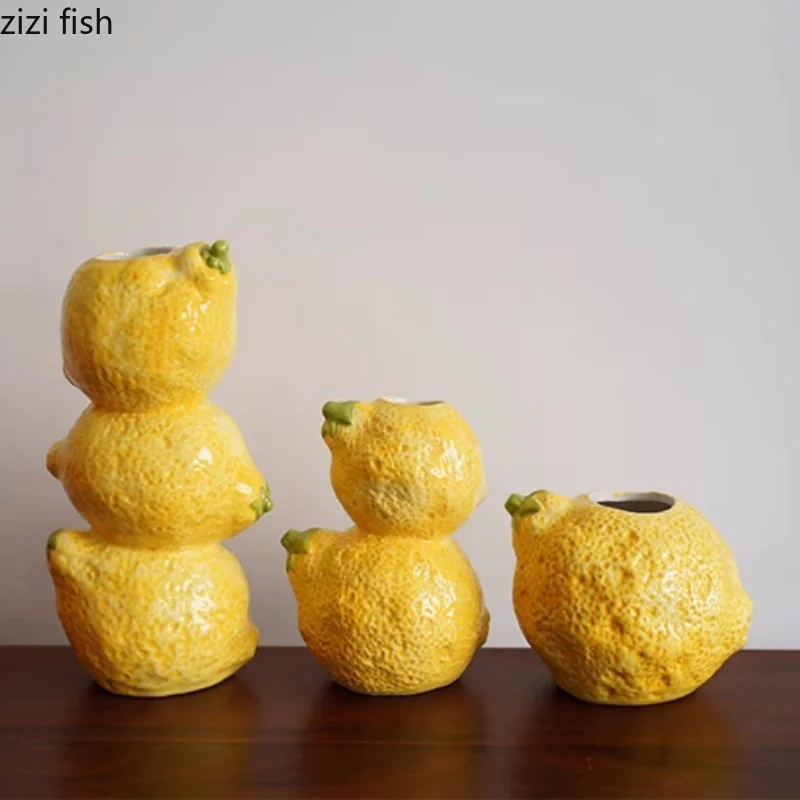Fruit Shaped Ceramic Vase Vintage Floral Ware Dried Flower Vase Desktop Vases Flower Arrangement Hydroponic Vases Crafts 4