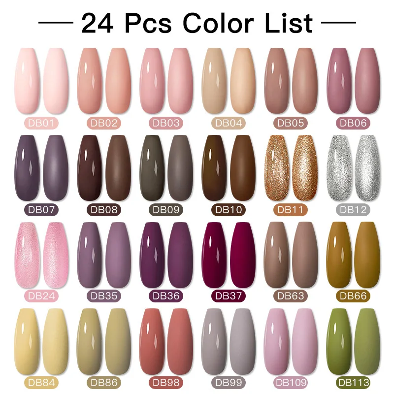 Mtssii 20/40/60Pcs Nail Gel Polish Set Kit Nude Pink Glitter Nail Art UV Gel Manicure Set Vernis Semi Permanent Base Top Coat 4