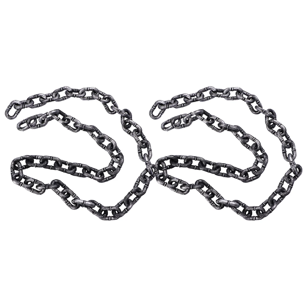 2Pcs Halloween Fetter Prop Simulation Iron Chain Prop Prisoner Chain Prop Halloween Costume Prop Decor Chain For Halloween Party 4