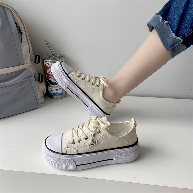 

Women's Sports Shoes Fashion Women's Sneakers 2022 Lace Up Canvas Shoes Women's Low Shoes Student Walking Shoes for Women