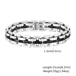 Elegant Waterproof Stainless Steel Chain Bracelet - 21cm (13mm BR - 1318SB)