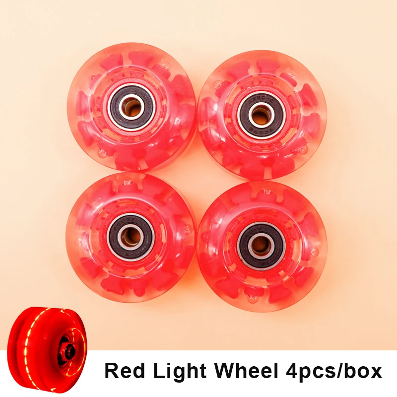 4pcs Luminous Roller Skate Wheels with Bearings for Double Row Skating and Skateboard roller skating wheels