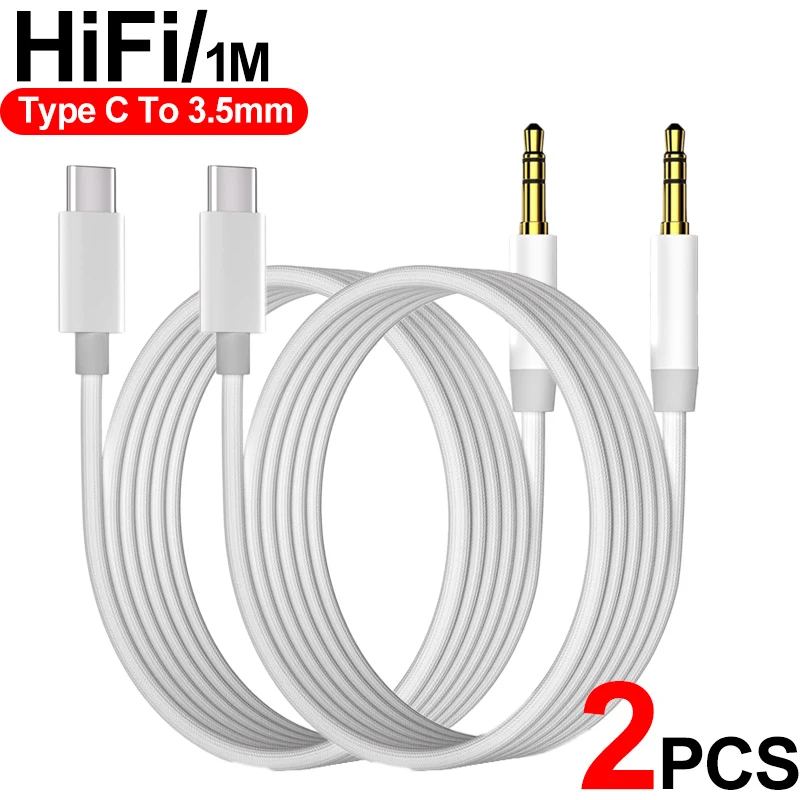 Universal USB C to 3.5mm AUX Audio Cable Adapter for Car Speakers and Headphones