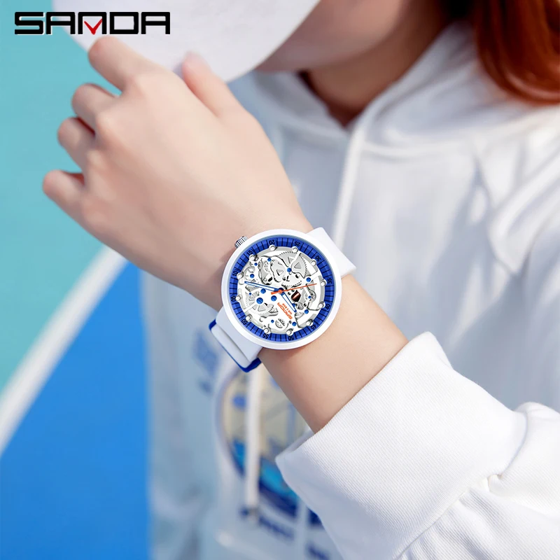 3215 Men's Electronic Quartz Watch Silicone Band Cool Hollow Removable 50 Meter Waterproof Fashion Quartz Watches For Men's
