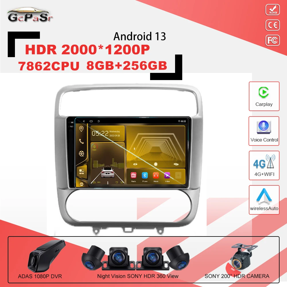 

Android13 7862CPU для Honda Stream 1 2000-2006, автомобильное радио, мультимедийный видеоплеер, навигация GPS, Android, 2din, 2 din, навигация