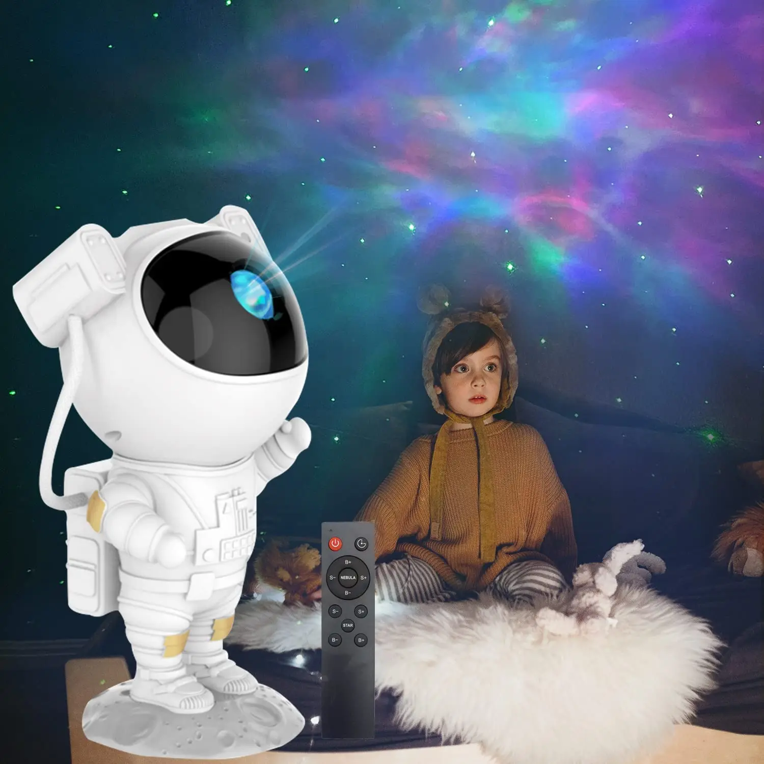 

ZK30 Astronaut Light Projector Galaxy Projector Night Light Remote Control & Timing Function Ceiling Starlight Projector Gift